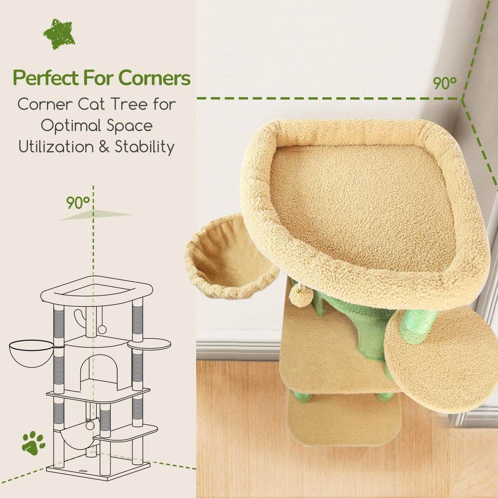 Globlazer Cactus Corner Cat Tree natural sisal posts protect furniture