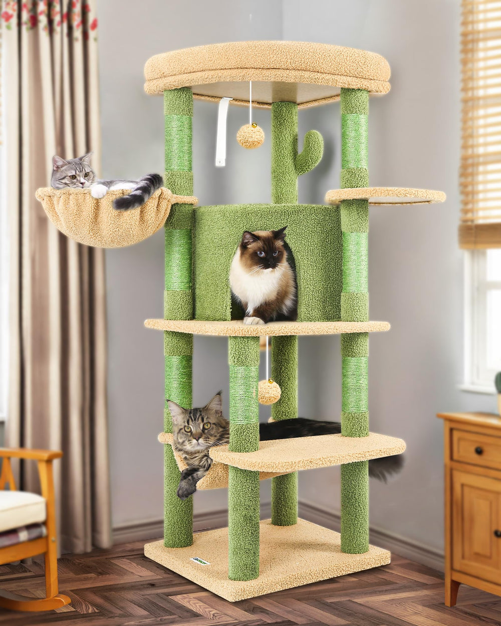 Globlazer Cactus Corner Cat Tree top perch for spacious lookout