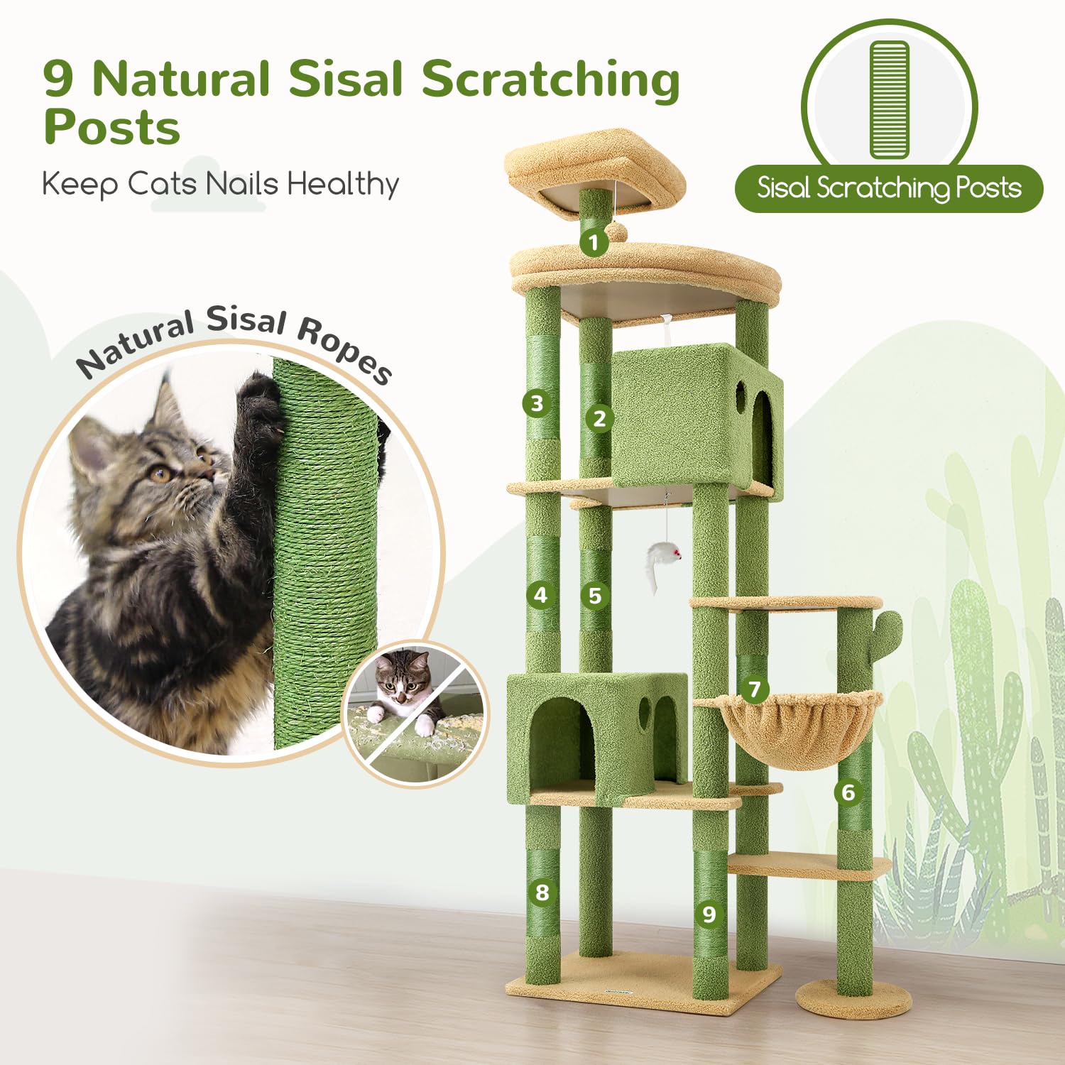 Globlazer Cactus Giant Cat Tree Assembly—easy-to-follow instructions for quick setup
