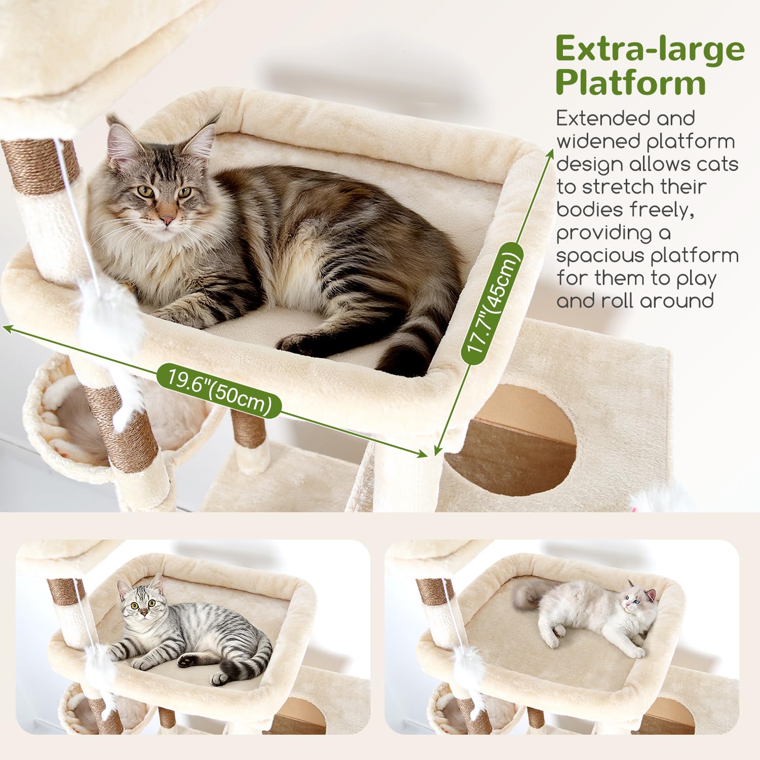 Globlazer cat tower with 2 platforms encourages climbing and interaction