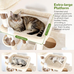 Globlazer cat tower with 2 platforms encourages climbing and interaction
