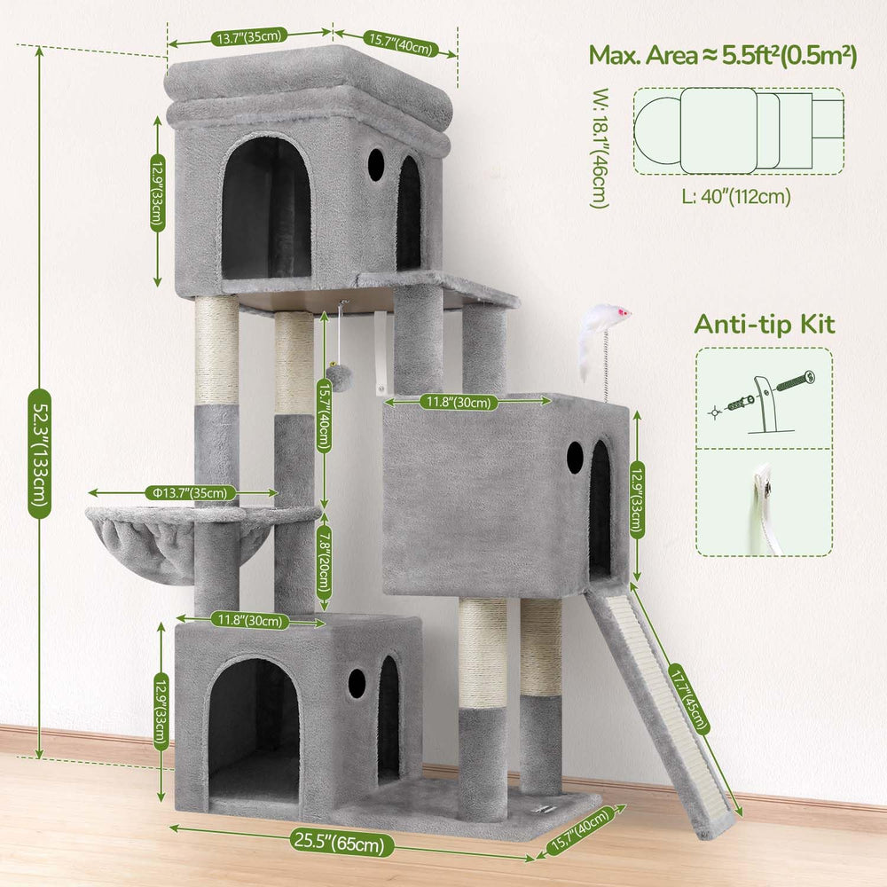 Globlazer cat tower anti-tip straps improve wall stability