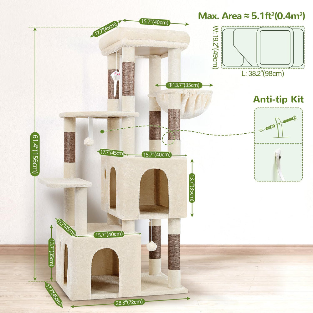 Globlazer cat tower sturdy base supports active big cats safely.