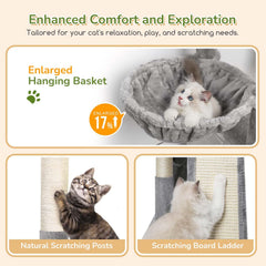 Globlazer cat tower basket bed for lounging naps