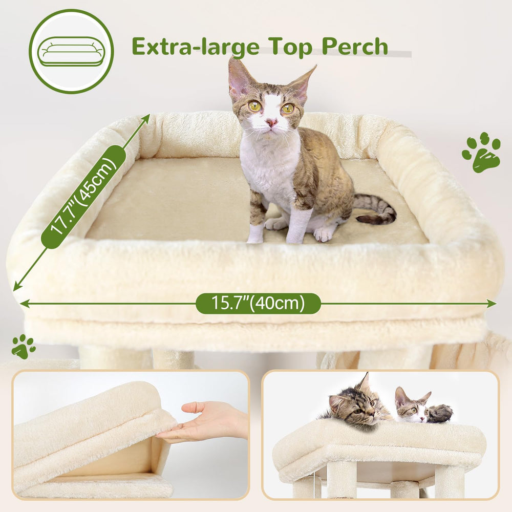 Globlazer cat tower dual condos offer quiet retreats for lounging and observation.
