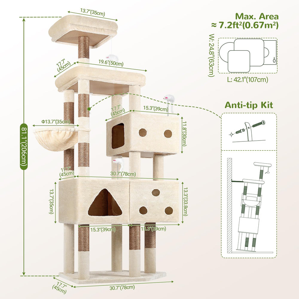 Globlazer cat tower assembly process shown with clear instructions