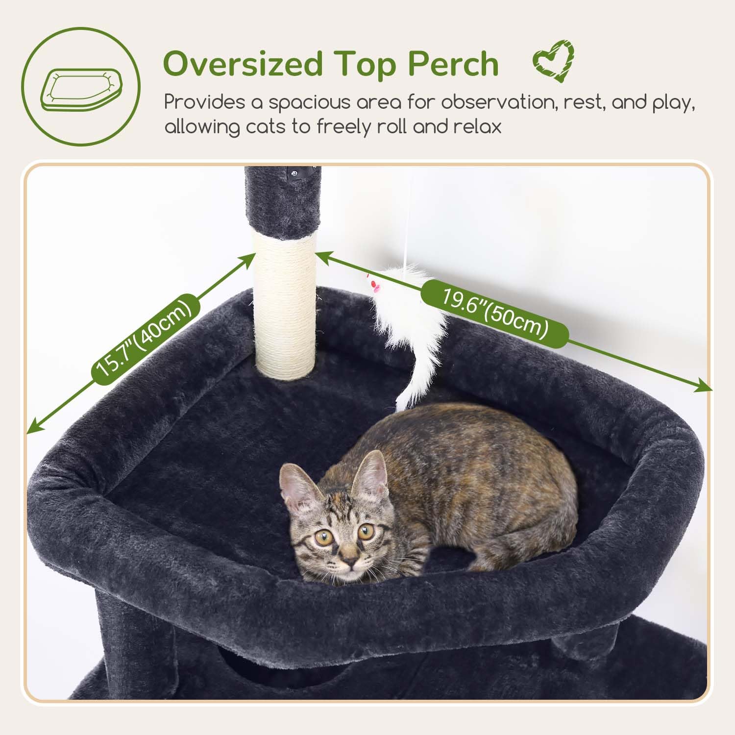 Globlazer cat-tower multi-levels creates engaging play spaces for several indoor cats.