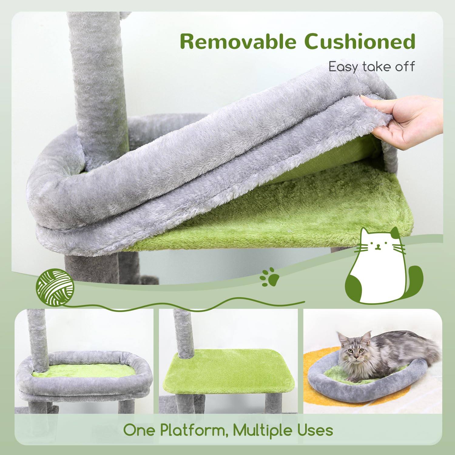 Globlazer cat tower rotating base adds stability and playful exploration.