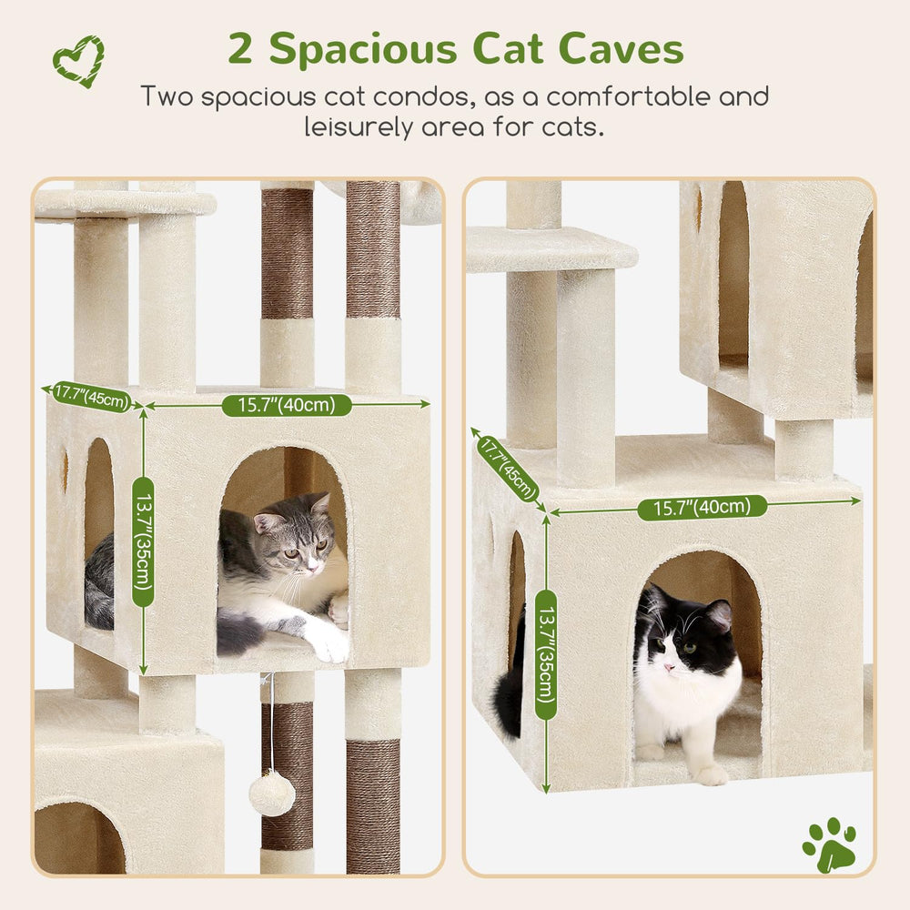 Globlazer cat tower with seven sisal posts promotes healthy scratching and furniture protection.