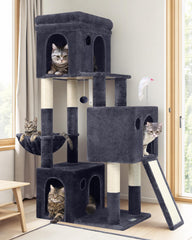 Globlazer cat tower three-condos for multiple cats provide separate quiet retreats