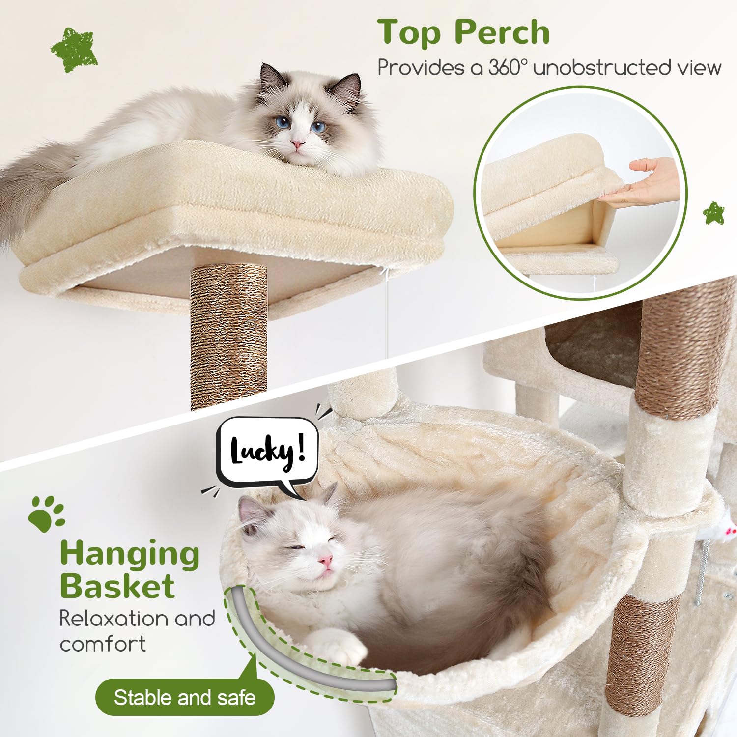 Globlazer cat tower featuring unique caves for safe hiding and playtime