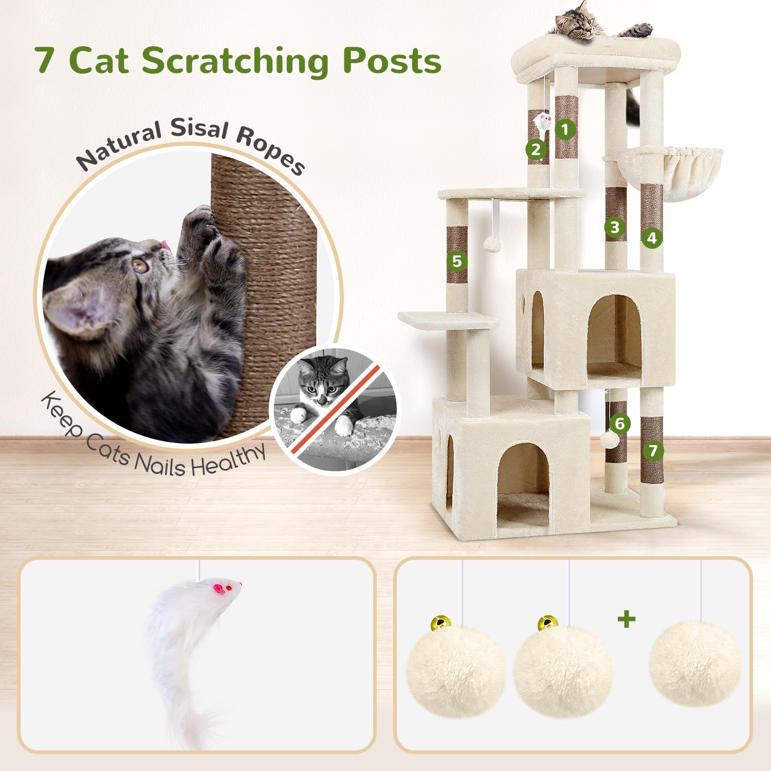 Globlazer cat tower vertical layout supports enhanced viewing and exercise for cats.