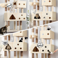Globlazer cat tree with 3 condos provides private spaces for multi-cat homes