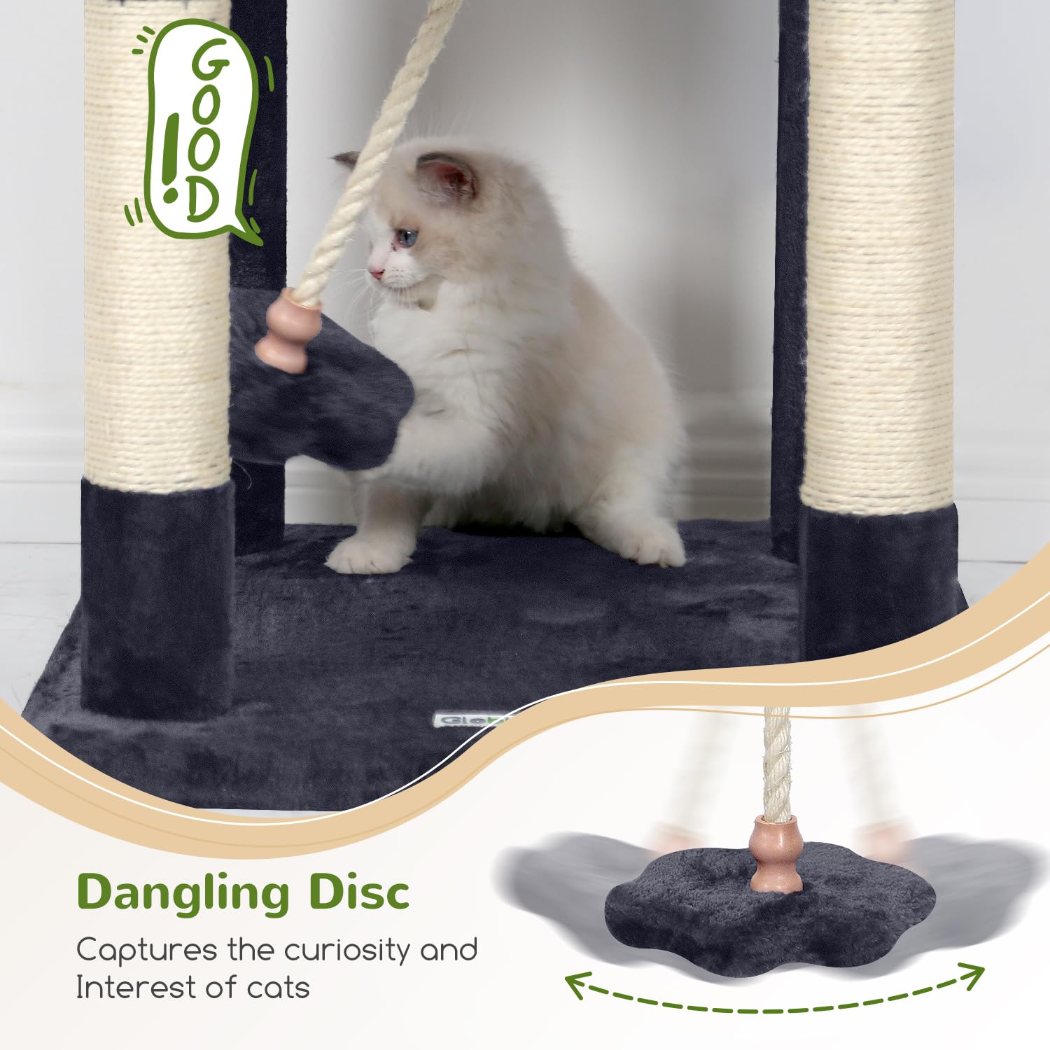 Globlazer cat tree 70inch cozy caves offering private retreat for multi-cat homes.