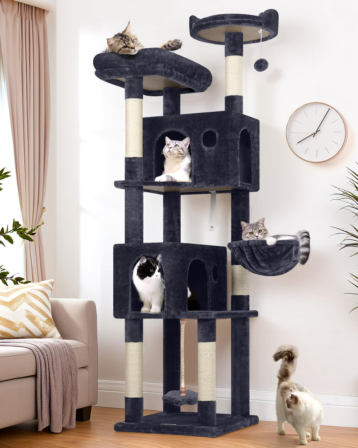Globlazer cat tree 70inch top perch for elevated viewing and lounging.