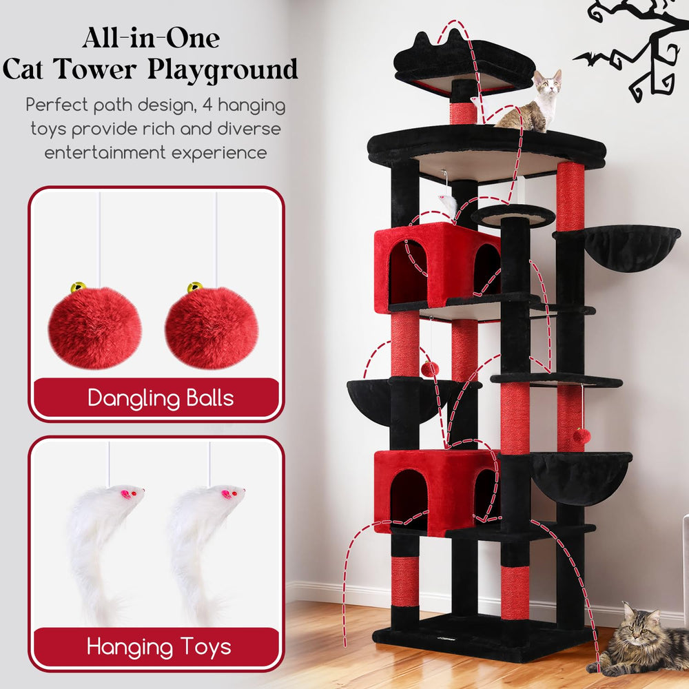 Globlazer cat tree 82in multi-level design encourages exploration and exercise