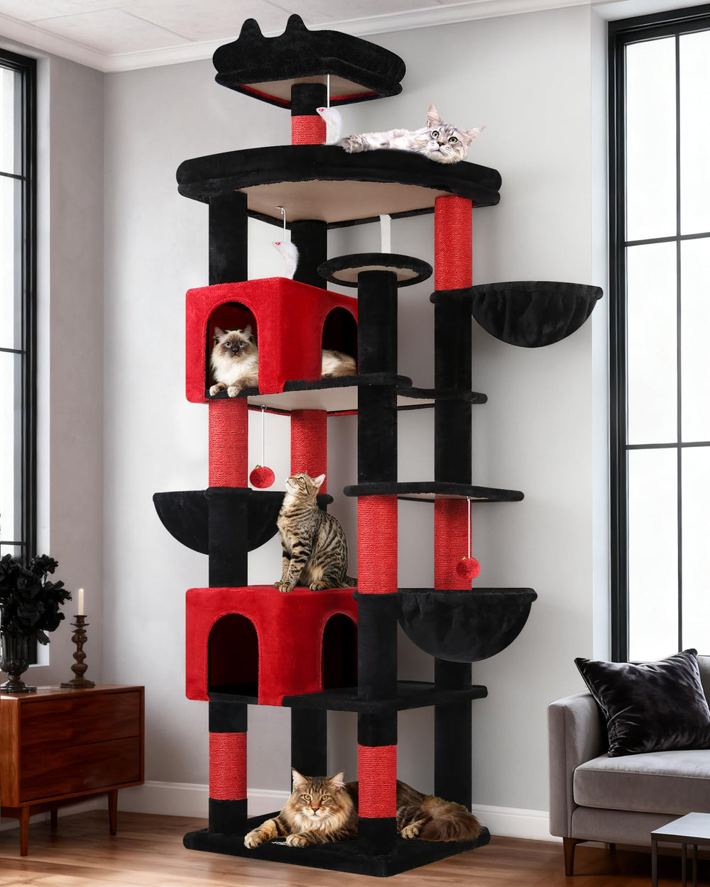 Globlazer cat tree 82in top perch view for elevated lounging and observation