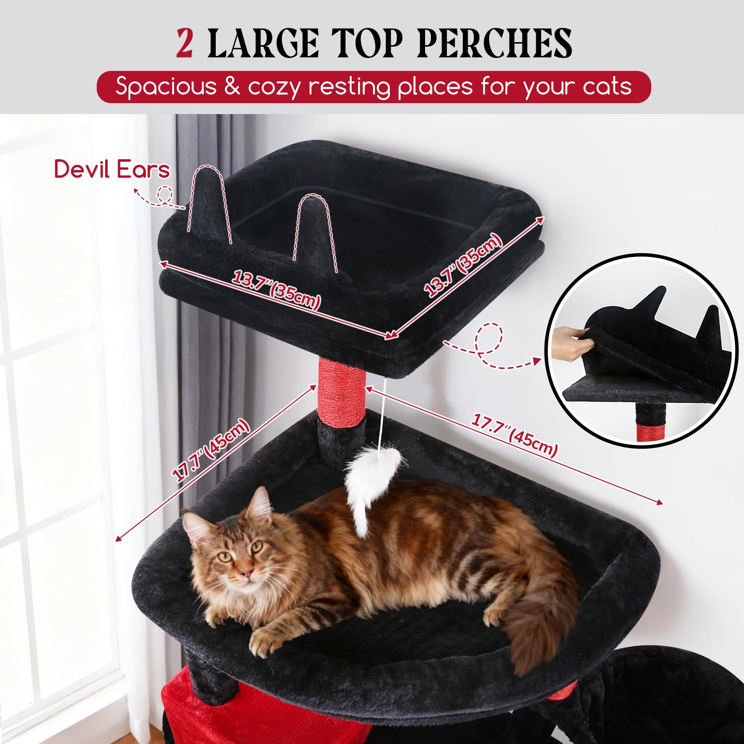 Globlazer cat tree 82in two condos offer secure rest for large cats