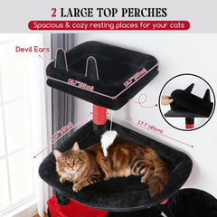 Globlazer cat tree 82in two condos offer secure rest for large cats