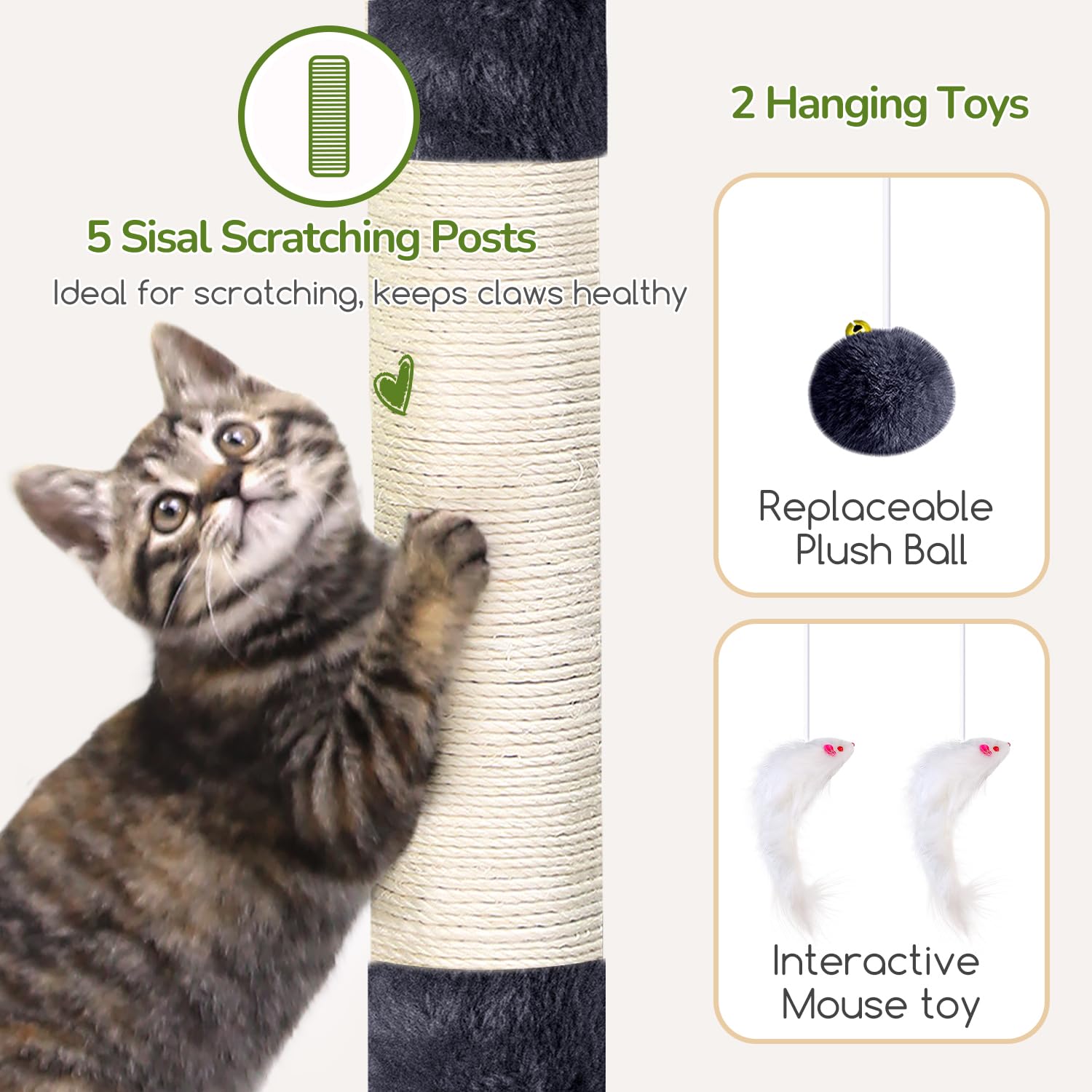 Globlazer cat tree with two big baskets for hideaway storage and play.