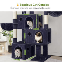 Globlazer cat tree plush perches offer cozy resting spots and safe vantage.