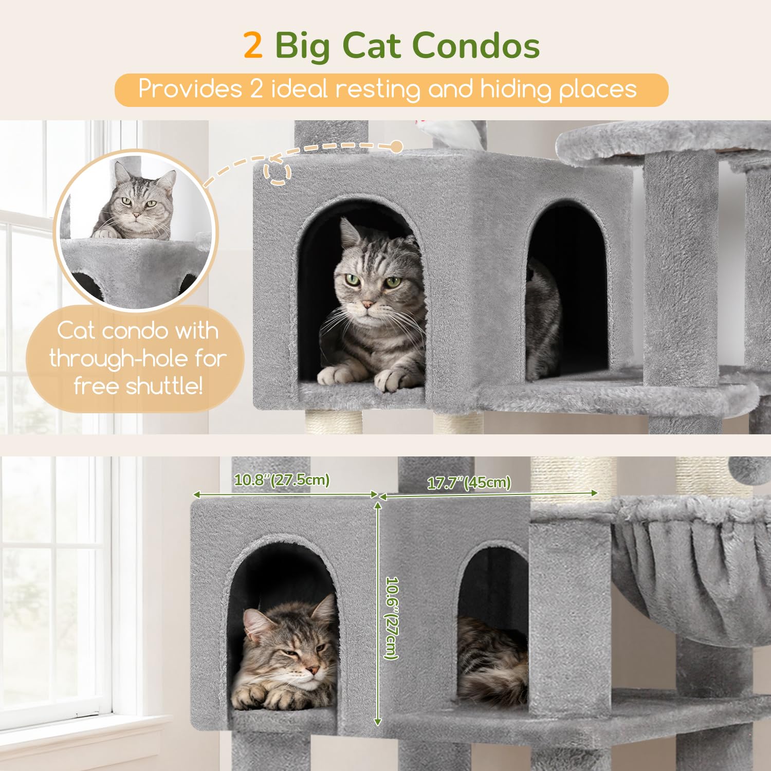 Globlazer cat tree top perches two ideal observation platforms for large cats