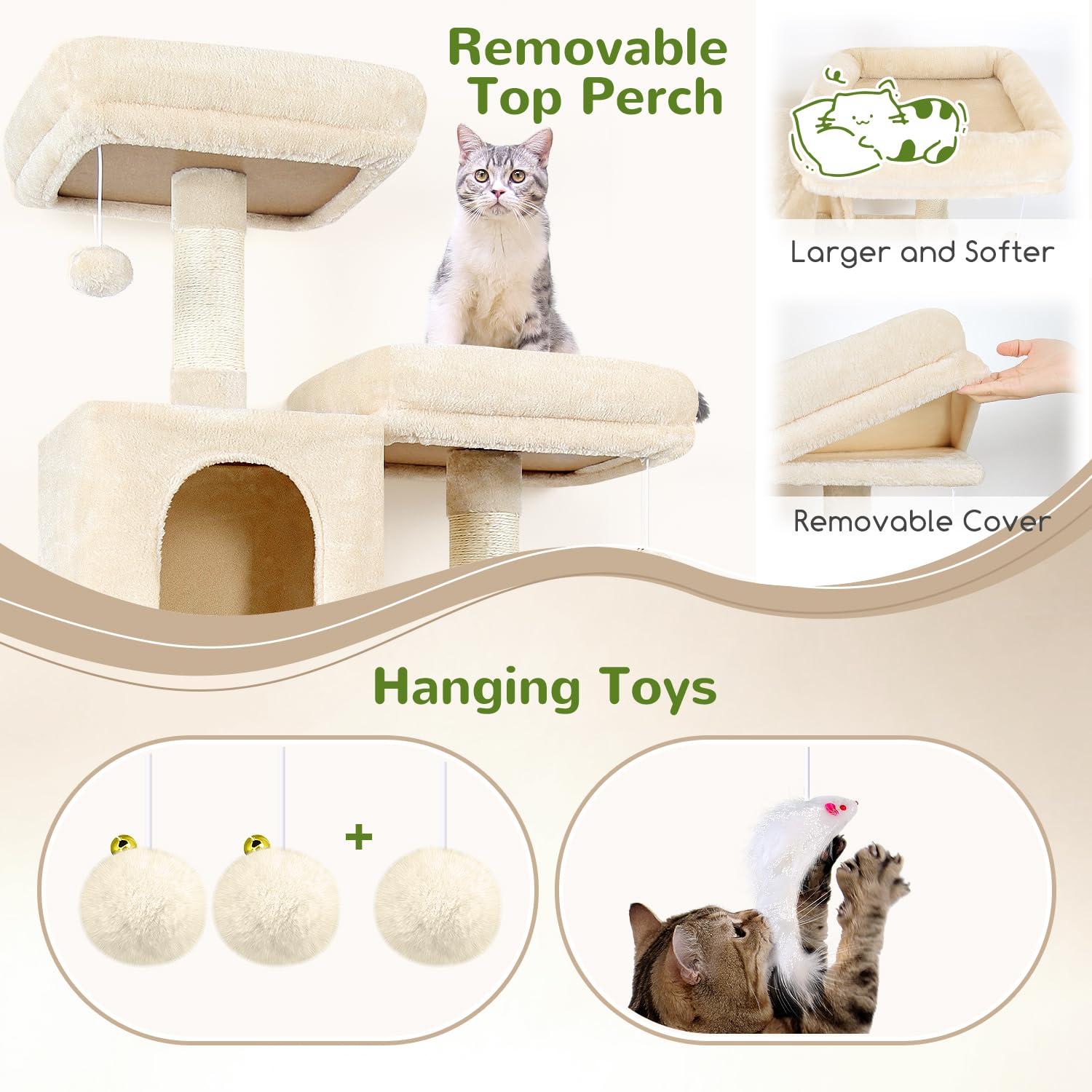 Globlazer cat tree tower condos—private hideaways for cat comfort