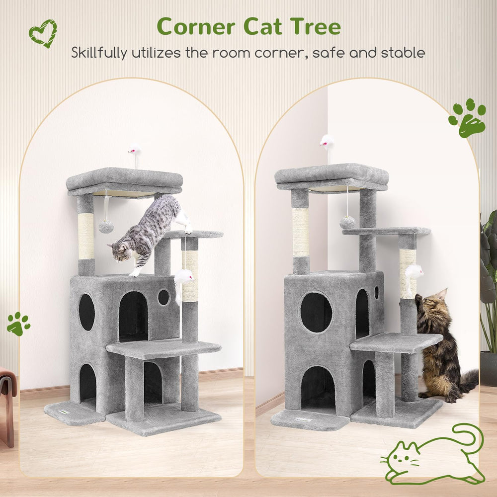 Globlazer cat tree tower double condos offer cozy hideouts for curious indoor cats.