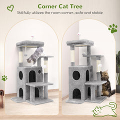 Globlazer cat tree tower double condos offer cozy hideouts for curious indoor cats.
