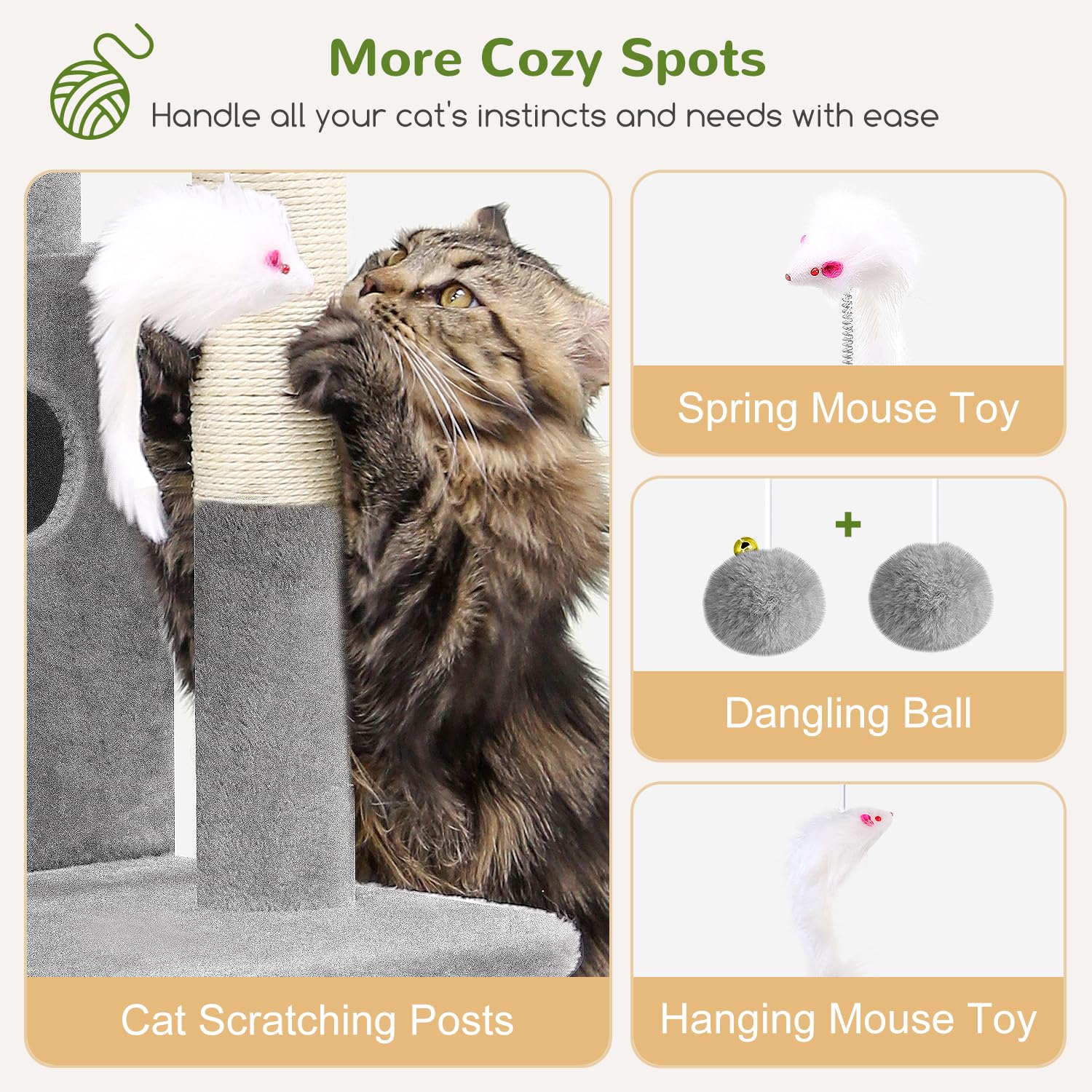 Globlazer cat tree tower easy assembly with clear steps saves time during setup.