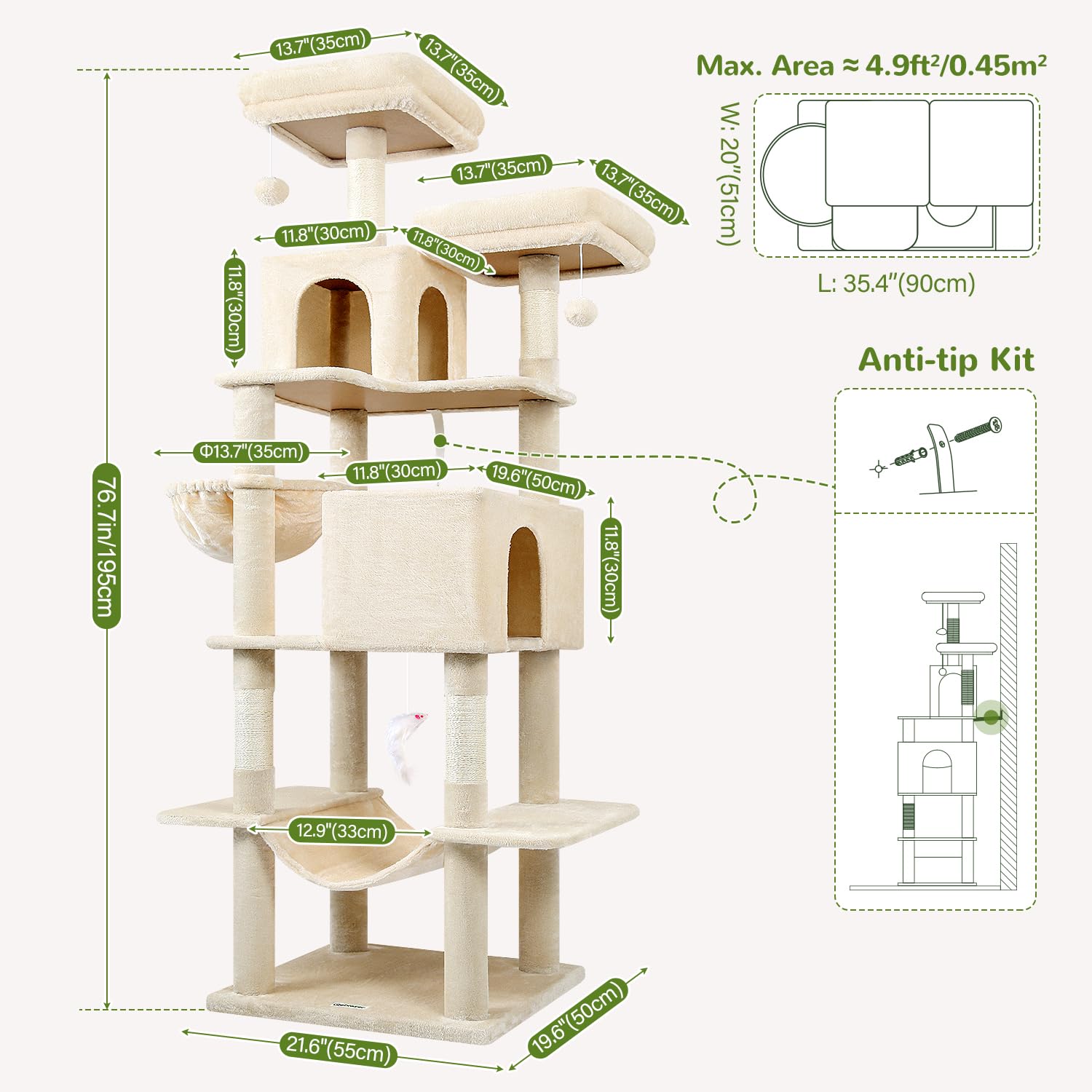 Globlazer cat tree tower jump area—encourages activity and exploration