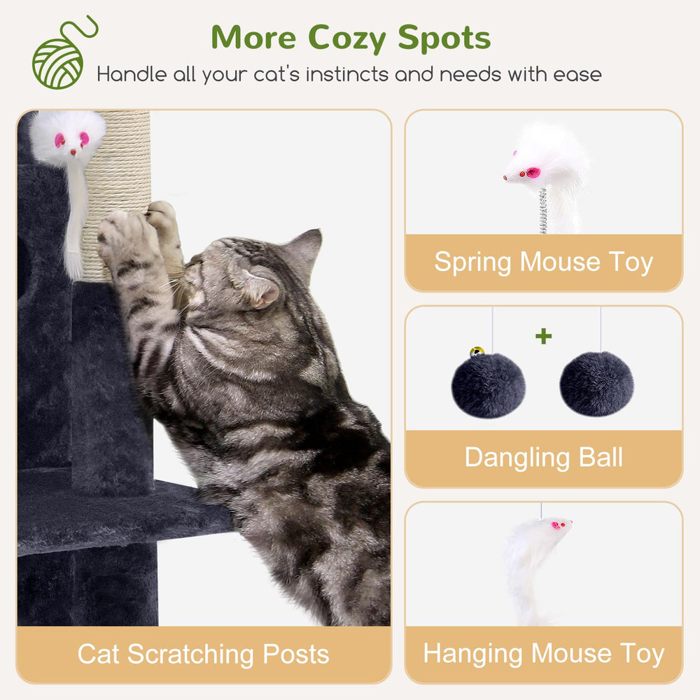 Globlazer cat tree tower scratching post encourages claw health