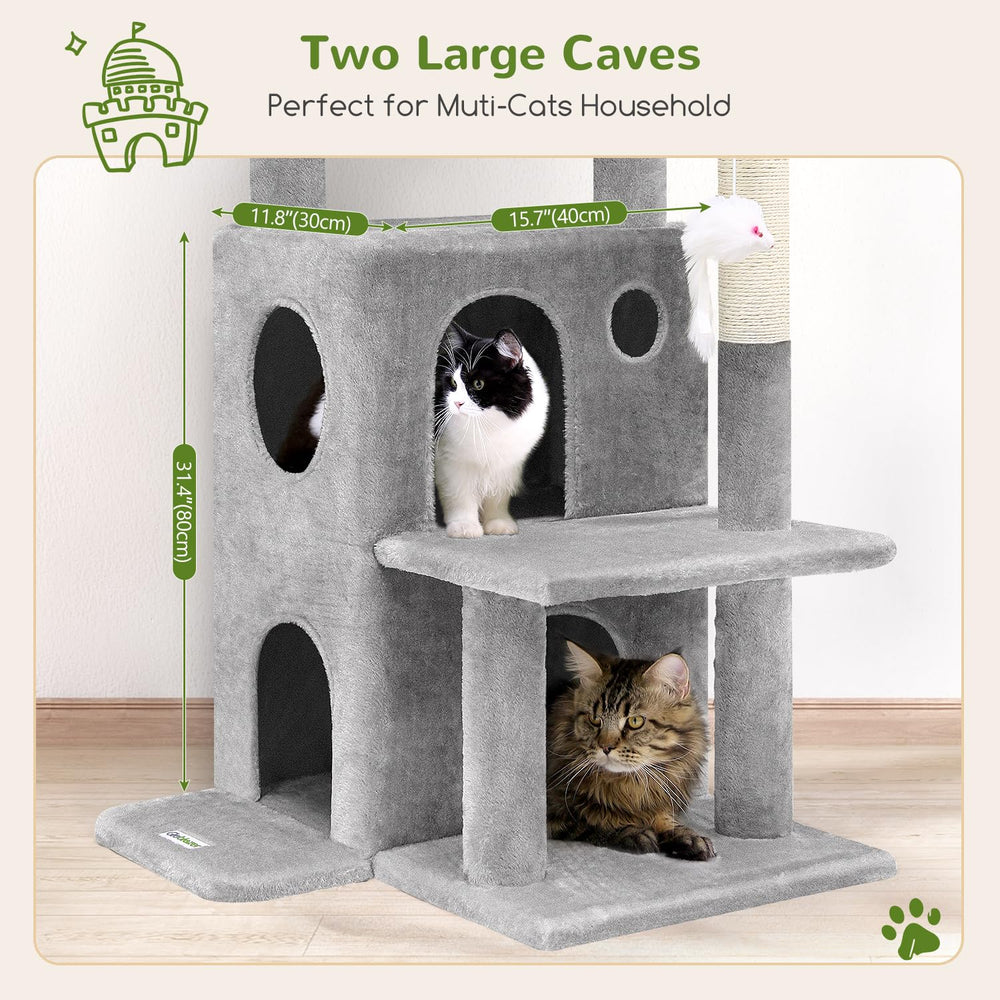 Globlazer cat tree tower space-saving design fits corners and windowsills without crowding rooms.