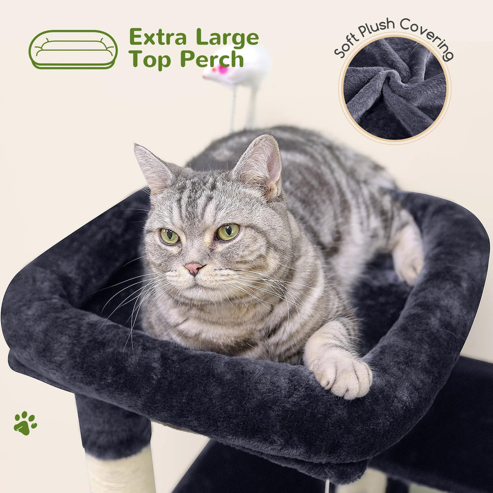 Globlazer cat tree tower top perch offers wide view of the room