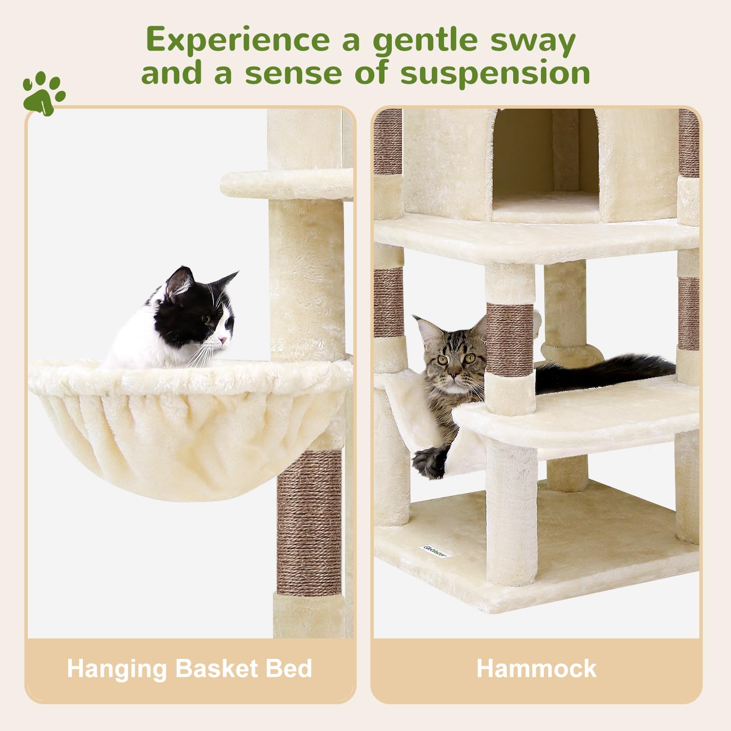 Globlazer Corner Cat Tree 17.7x14.9 inch platform supports wide-cat lounging.