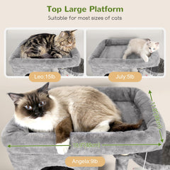 Globlazer Corner Cat Tree 3 cat caves provide private, cozy nooks for each cat