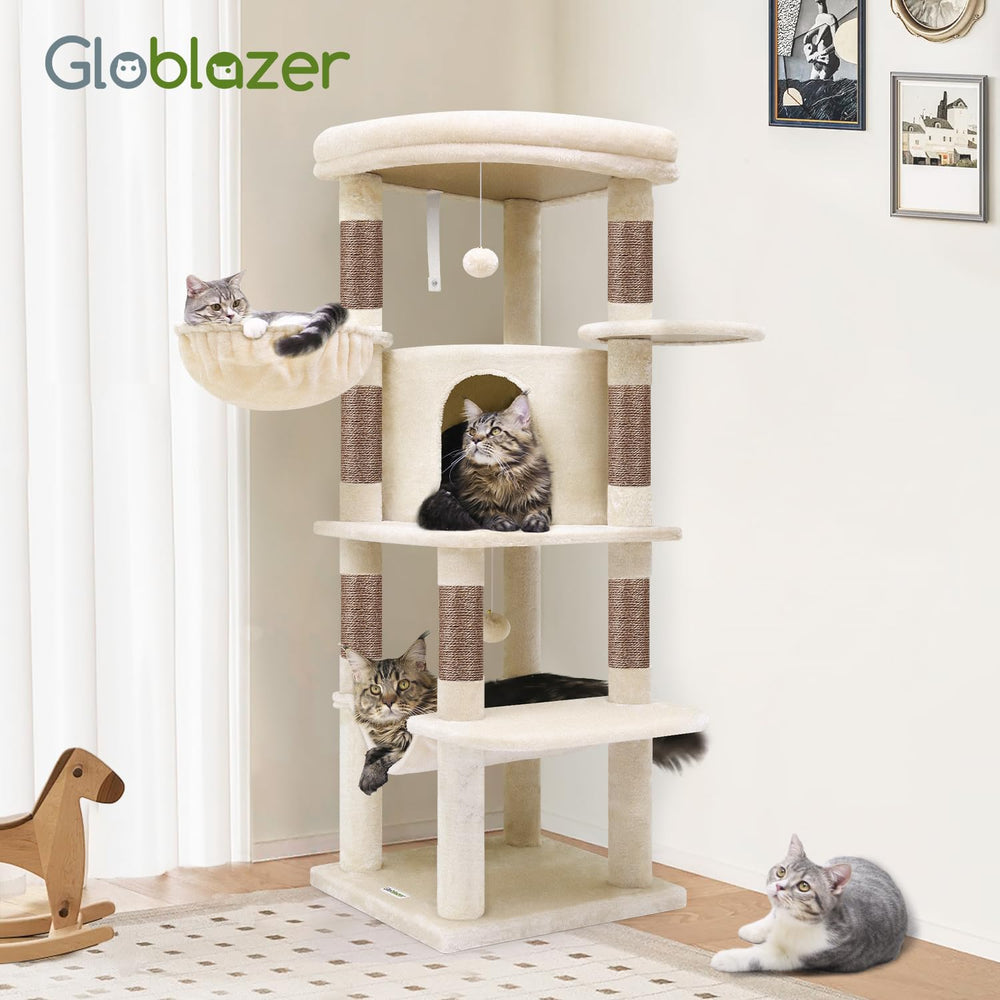 Globlazer Corner Cat Tree 51in height offers an elevated vantage point for curious cats.