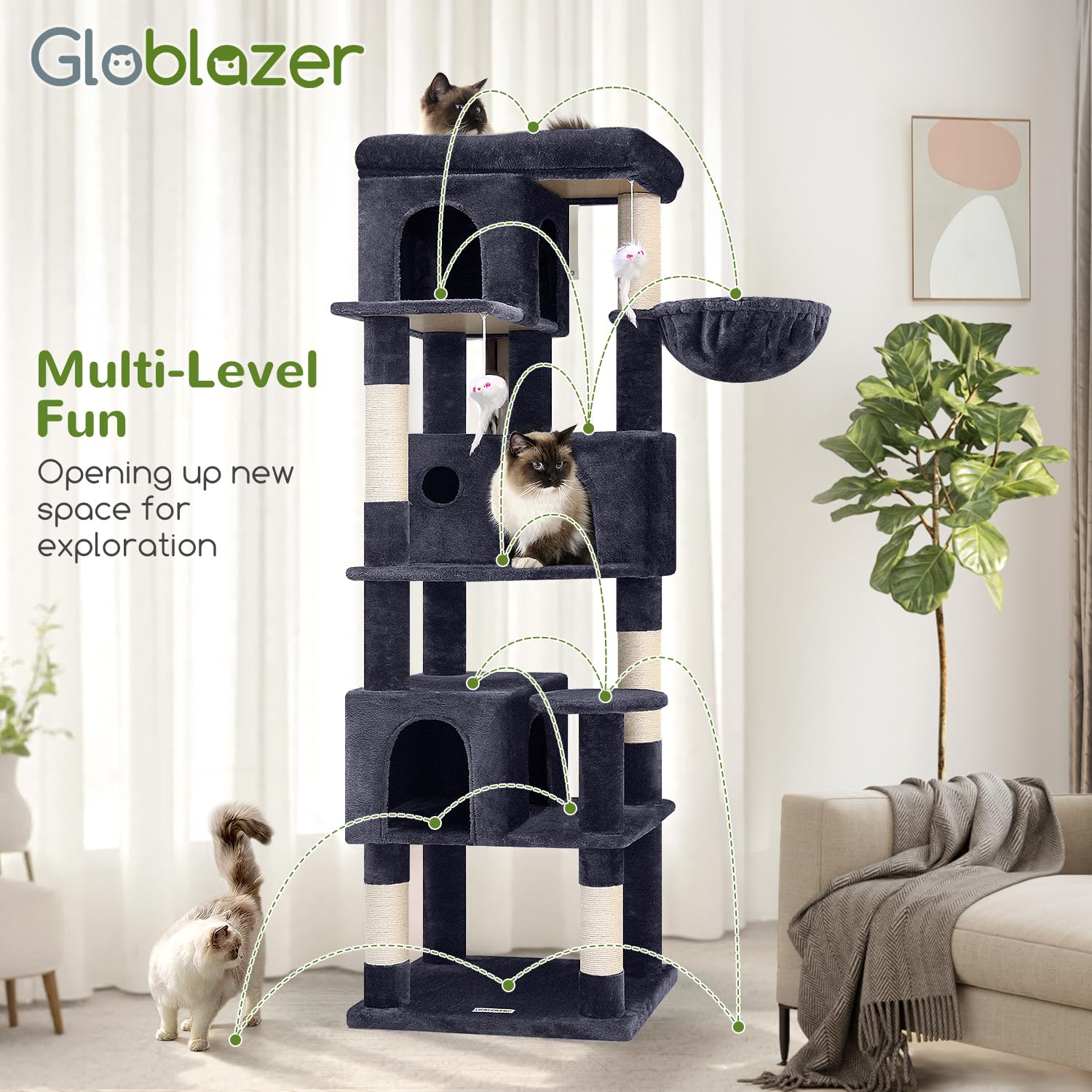 Globlazer 66-inch height supports active climbing and observation.