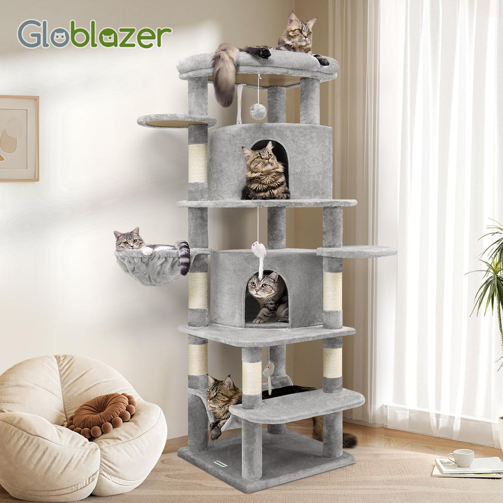 Globlazer corner cat tree anti-tip-kit adds stability for confident climbing.