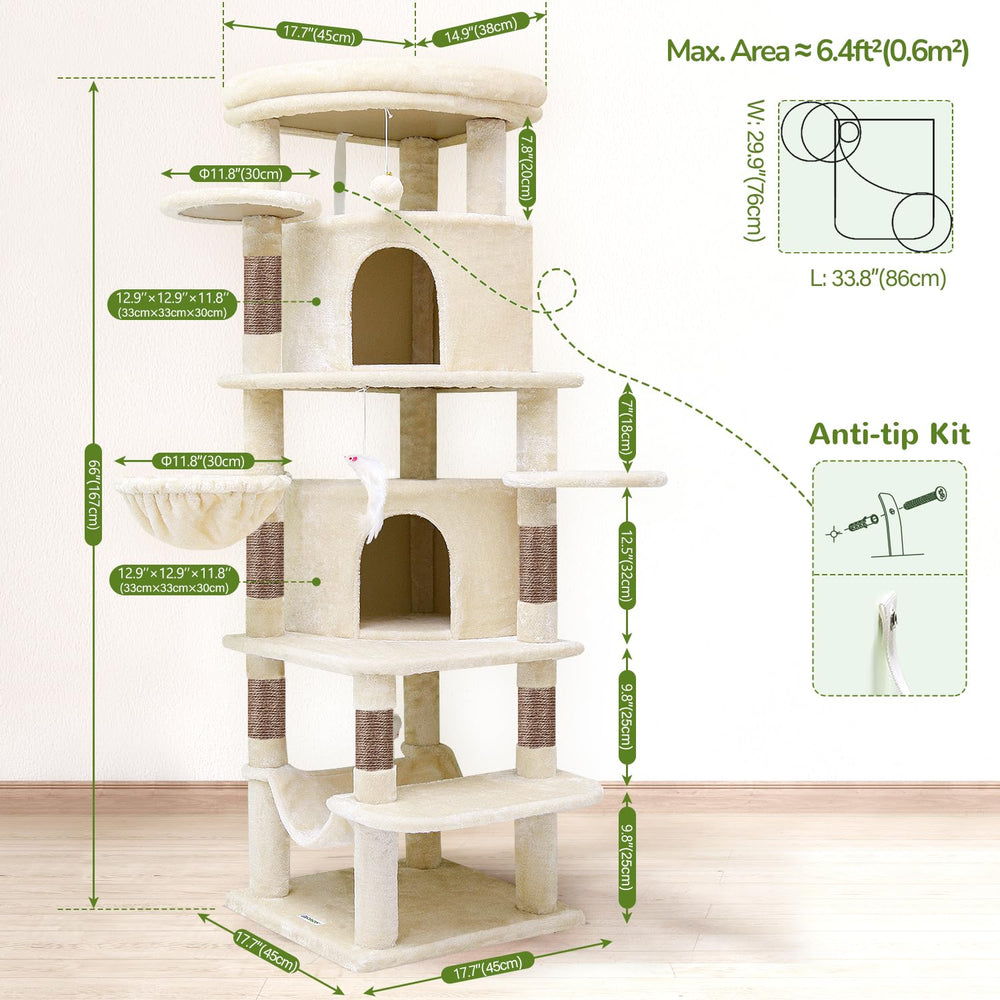 Globlazer Cat Tree anti-tip kit improves stability during active play.