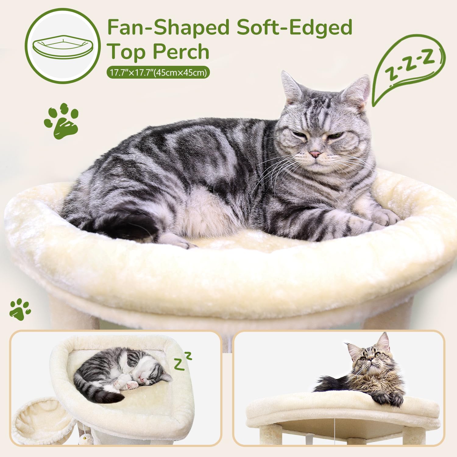 Globlazer Corner Cat Tree hanging basket provides a quiet, snug retreat for cats.