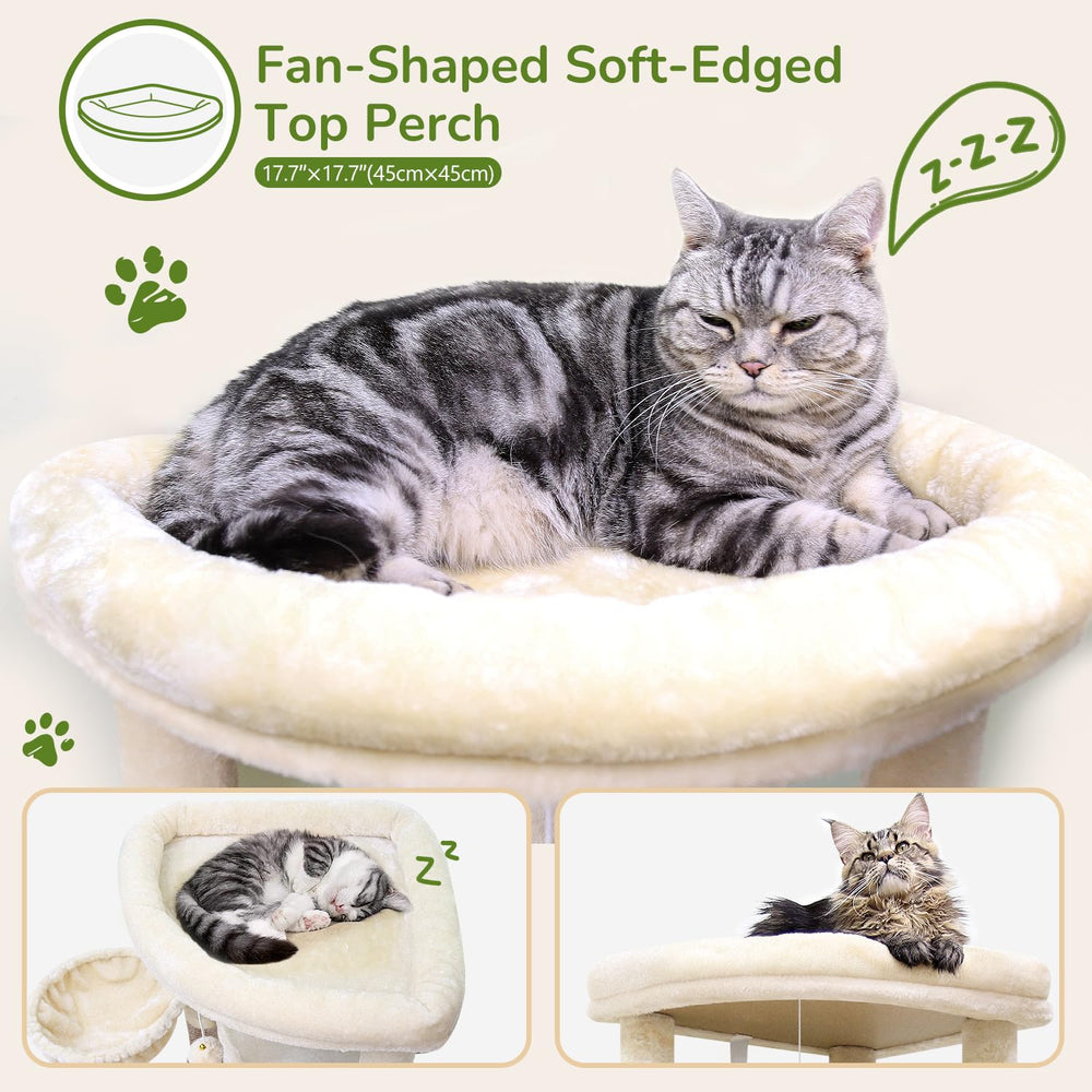 Globlazer Corner Cat Tree hanging basket provides a quiet, snug retreat for cats.