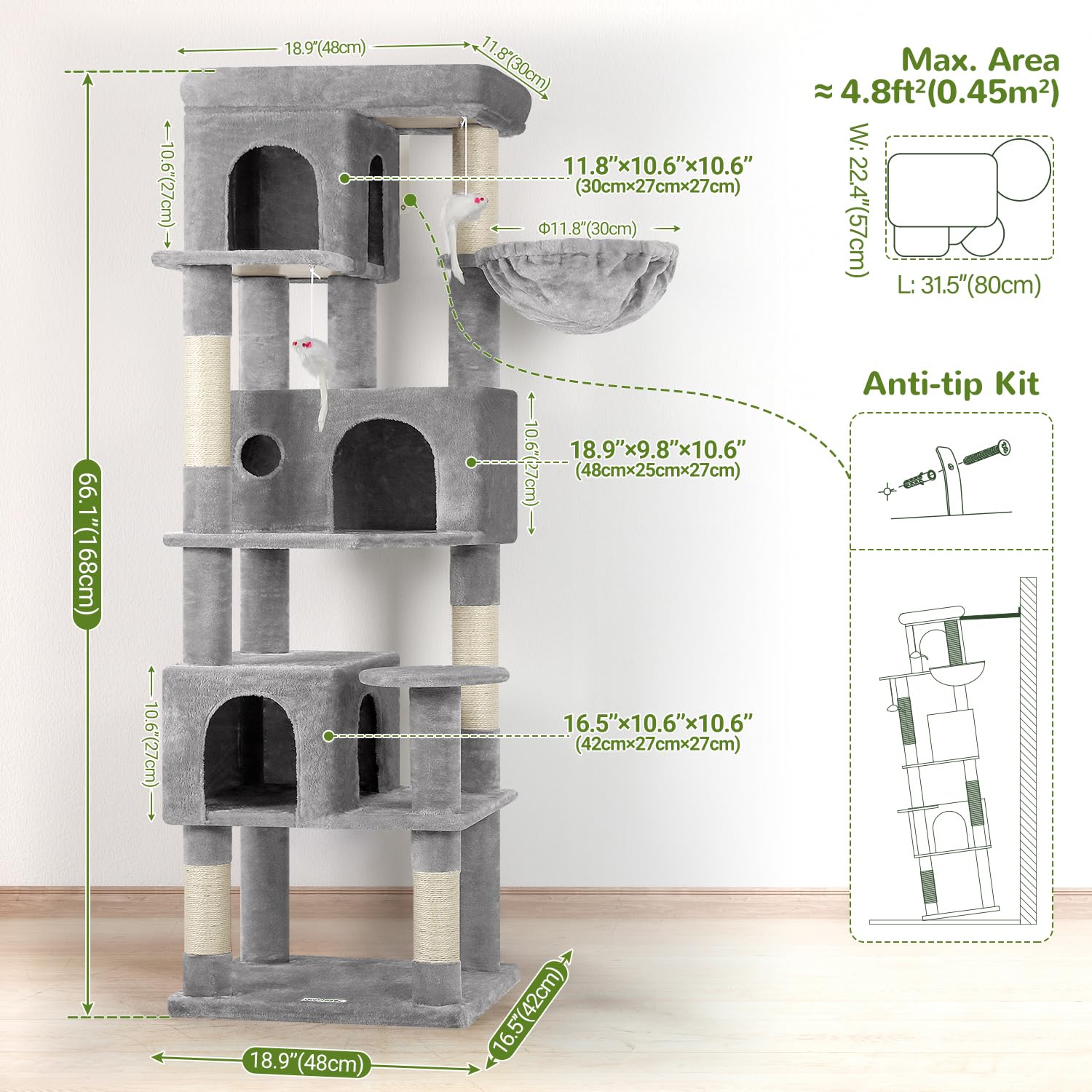 Globlazer Corner Cat Tree scratching-posts invite scratching and everyday exercise