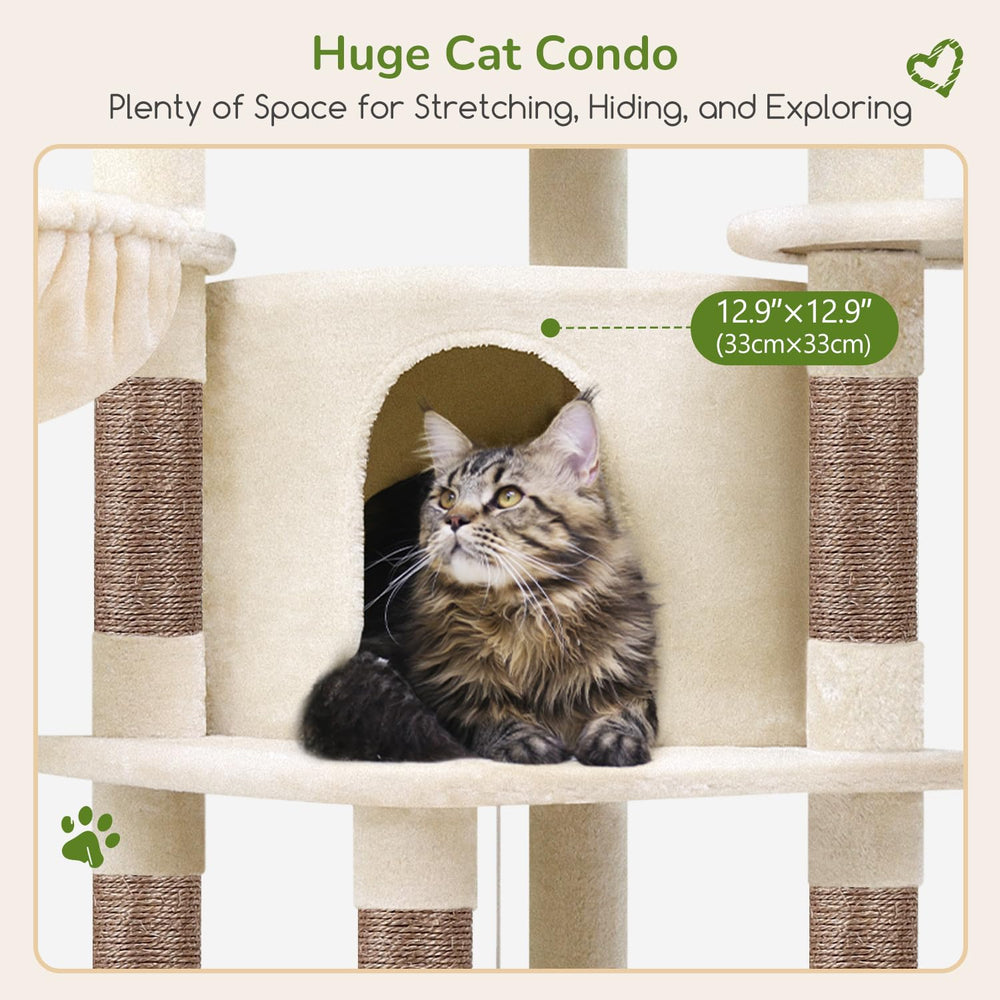 Globlazer Corner Cat Tree natural sisal posts promote healthy scratching and furniture protection.