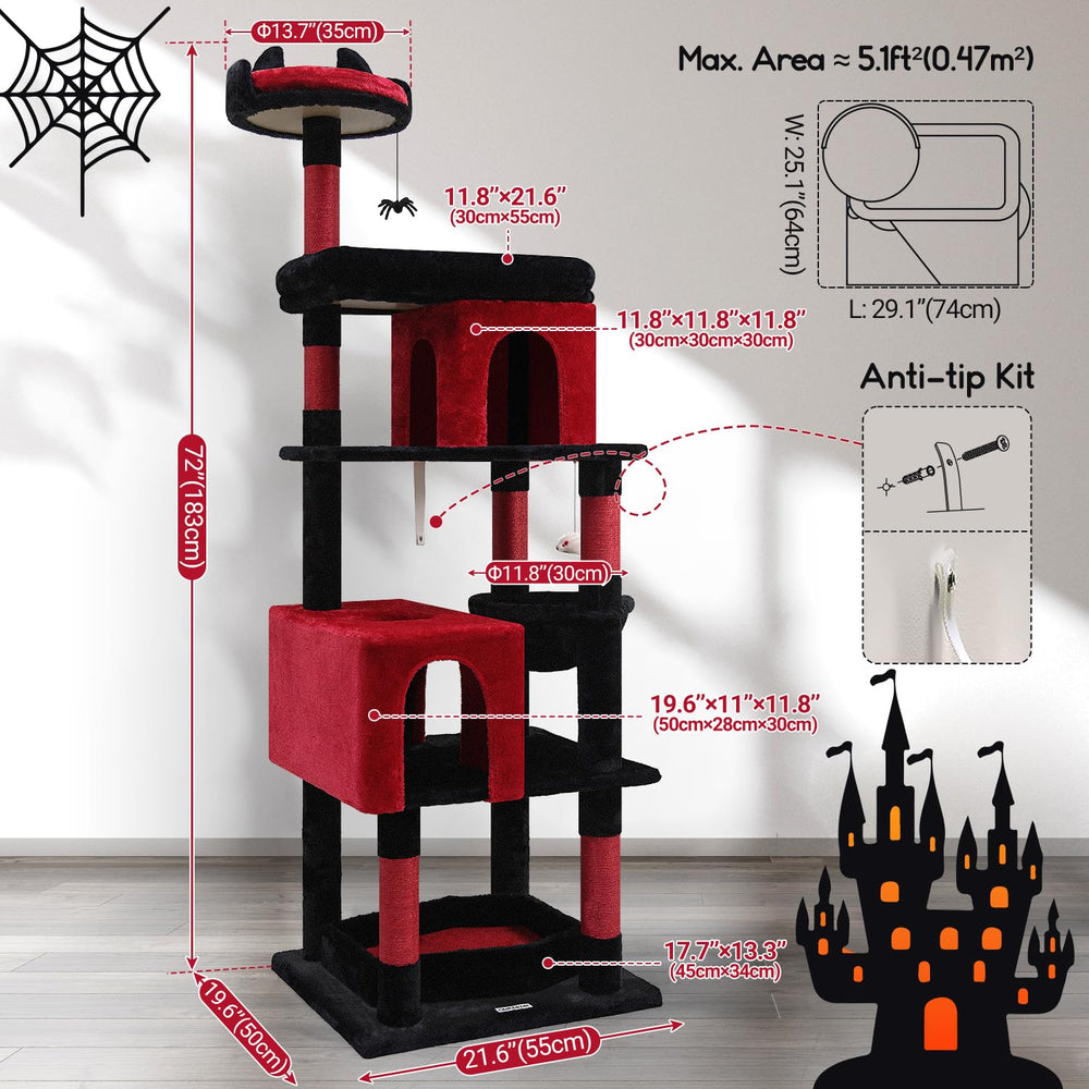 Globlazer dual-tone black and red finish adds bold gothic style to any room.