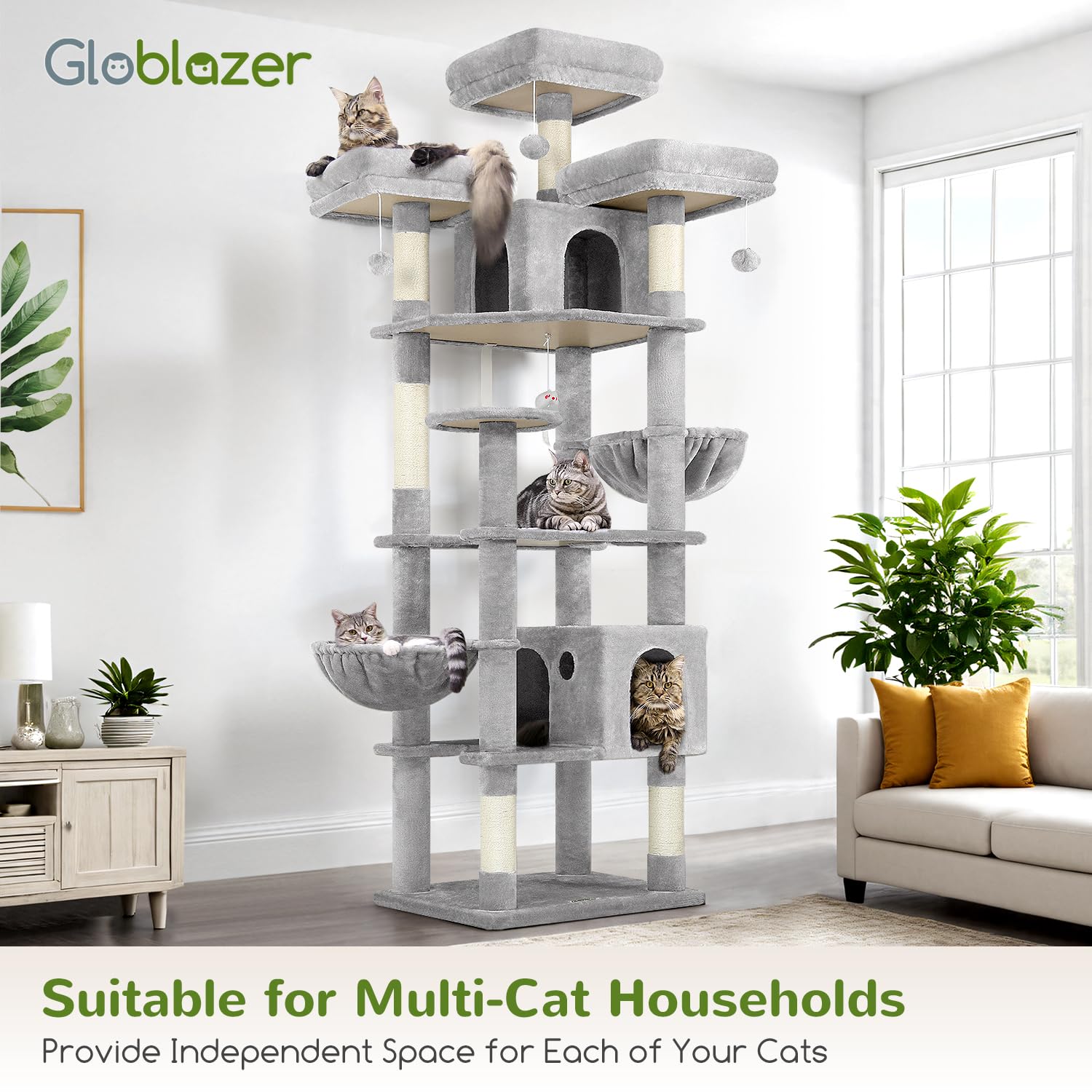Globlazer F82 easy assembly with anti-tipping straps for stability.