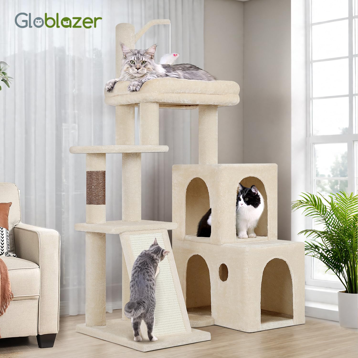 Globlazer F50 sisal scratching board promotes healthy scratching.
