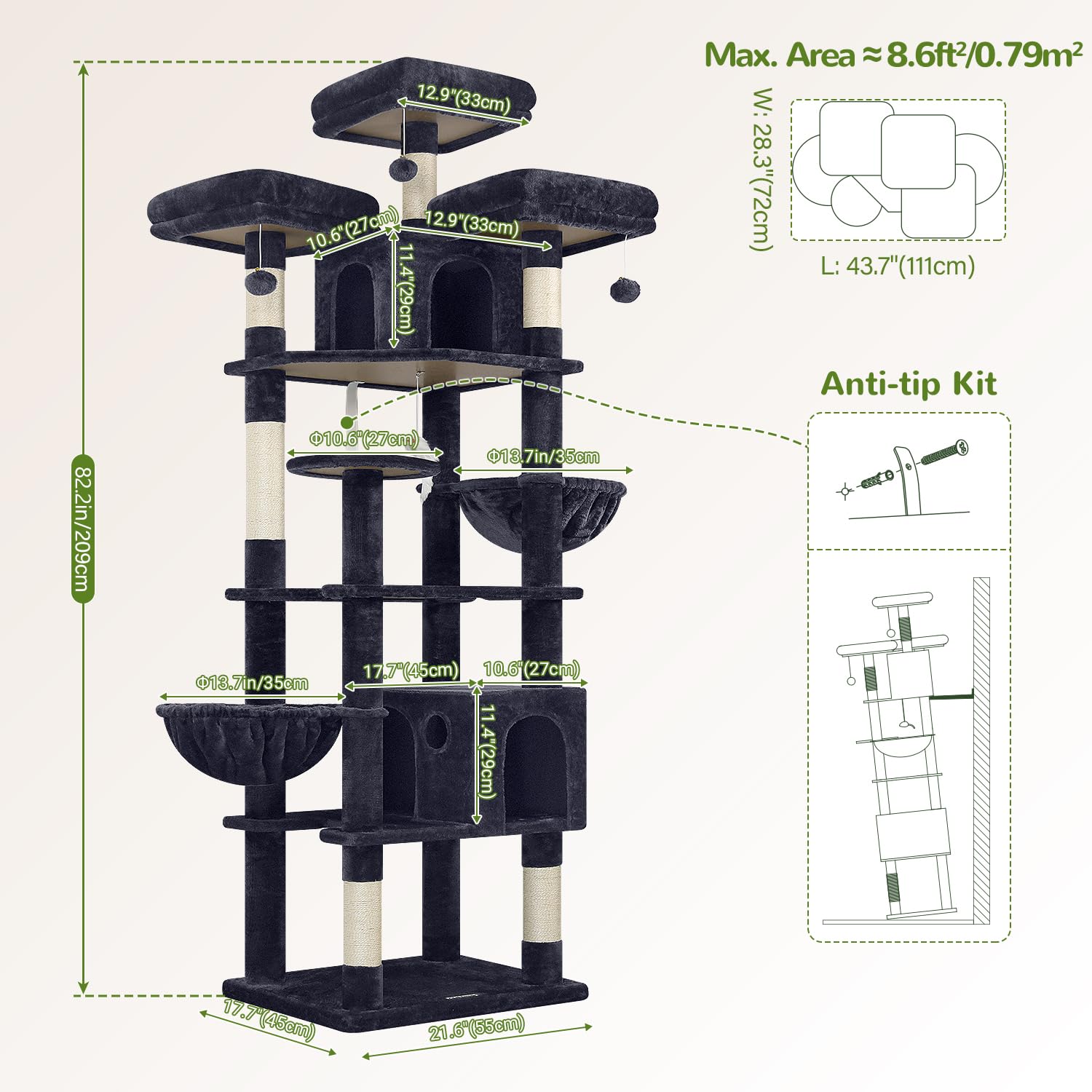 Globlazer F82 indoor cat tower blends with interiors for vertical exploration.