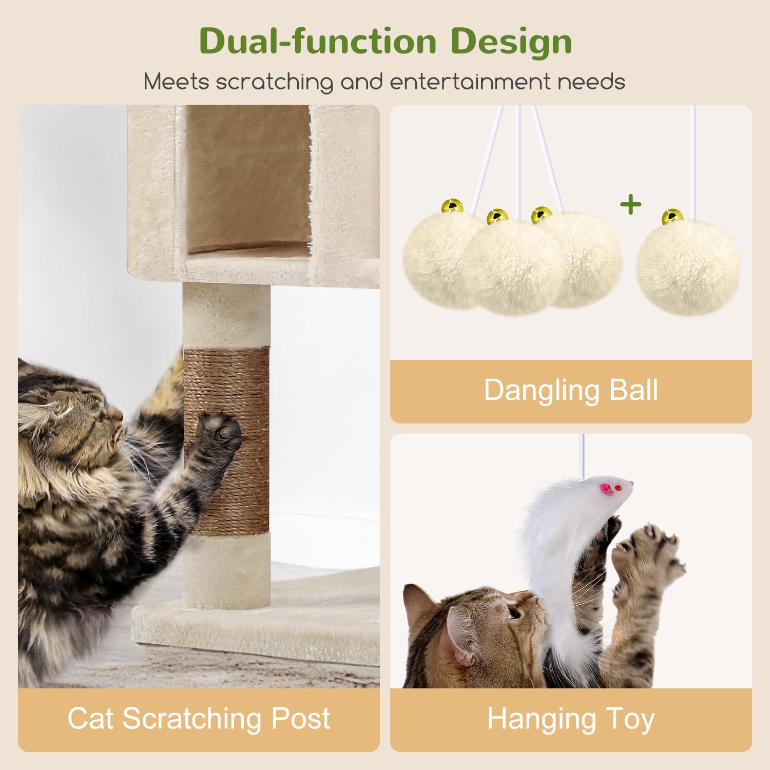Globlazer F82 XXL cat tree assembly guide demonstrates easy setup and anti-tip straps