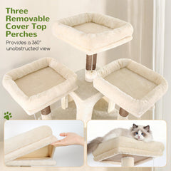 Globlazer F82 XXL cat tree condos offer cozy retreats for catnaps